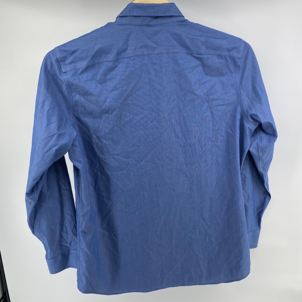 Banana Republic Mens XXL Tall Non-Iron Tailored Slim Fit Blue Micro Check Shirt - Picture 5 of 7
